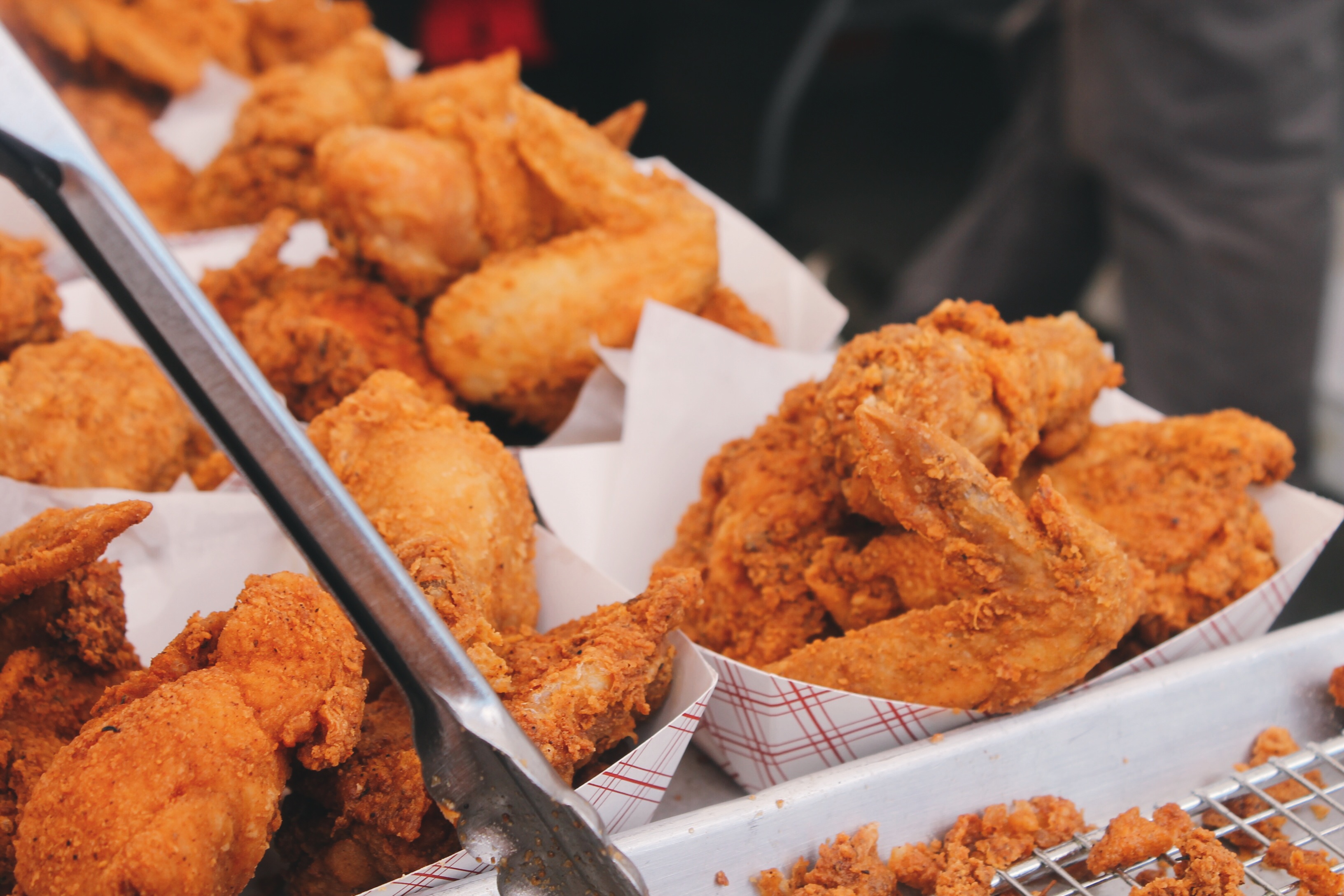 Crispy fried chicken ready to serve